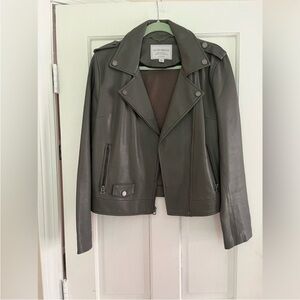 Lucky Brand Faux Leather Grey Moto Jacket